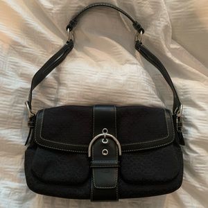 Coach Handbag; Jacquard E05U-1463; Black Canvas/Leather; PERFECT CONDITION $50